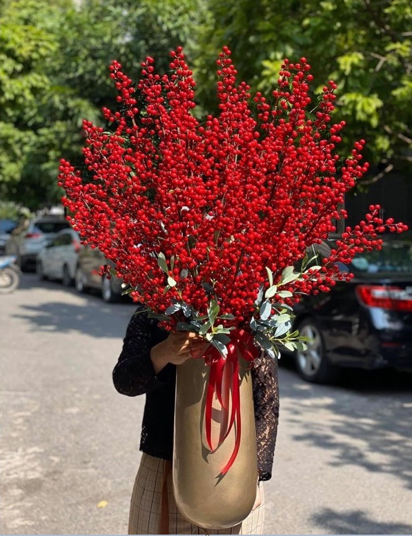 Hoa đào đông đỏ - mẫu hoa tươi tặng ngày tết sang trọng